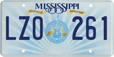 MS license plate LZO261