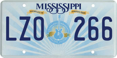 MS license plate LZO266