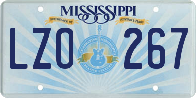 MS license plate LZO267