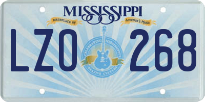 MS license plate LZO268