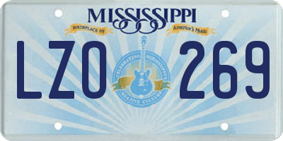 MS license plate LZO269