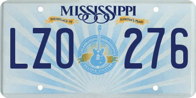 MS license plate LZO276
