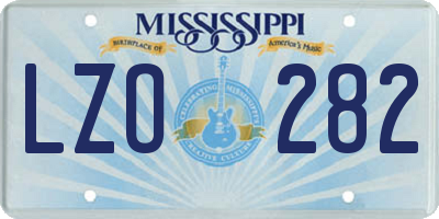 MS license plate LZO282