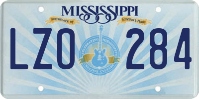 MS license plate LZO284