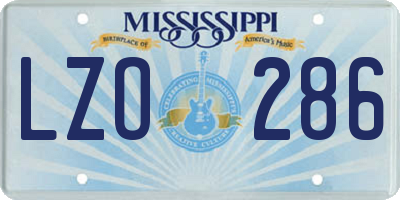 MS license plate LZO286