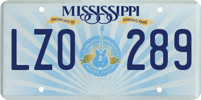 MS license plate LZO289