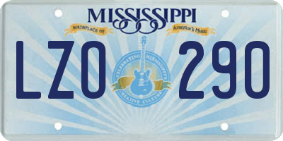 MS license plate LZO290