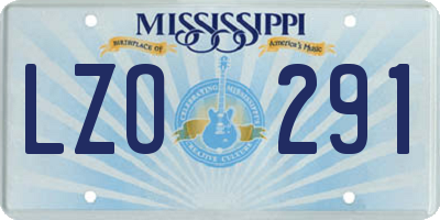 MS license plate LZO291