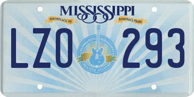 MS license plate LZO293