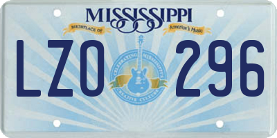 MS license plate LZO296