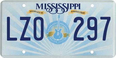 MS license plate LZO297