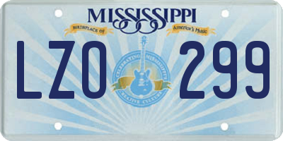MS license plate LZO299