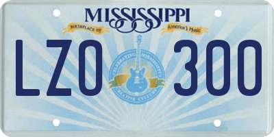MS license plate LZO300