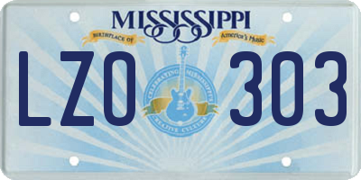 MS license plate LZO303