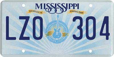 MS license plate LZO304