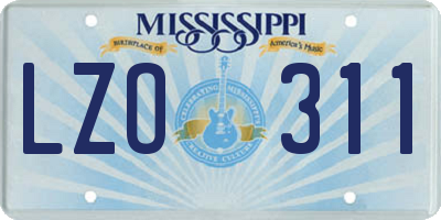 MS license plate LZO311