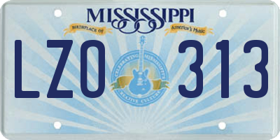 MS license plate LZO313