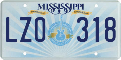 MS license plate LZO318