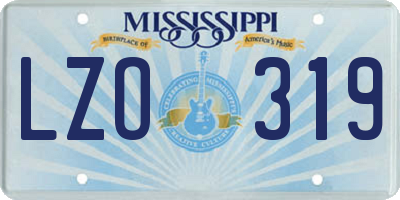 MS license plate LZO319