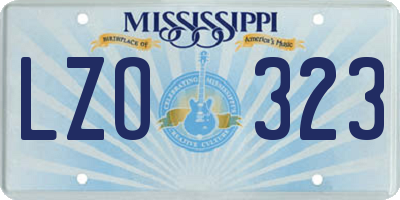 MS license plate LZO323
