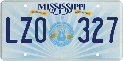 MS license plate LZO327