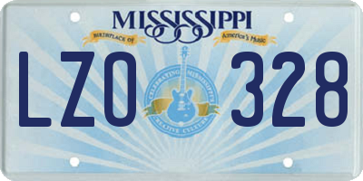 MS license plate LZO328