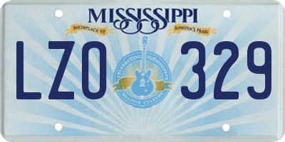 MS license plate LZO329