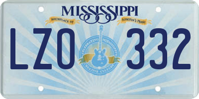 MS license plate LZO332