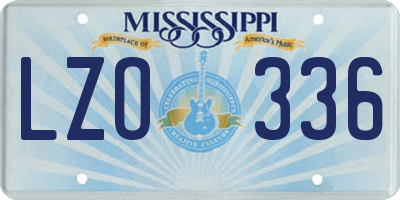 MS license plate LZO336