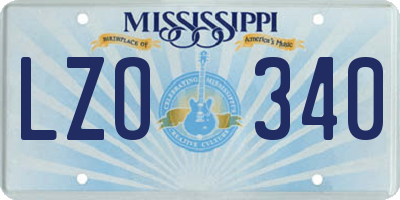 MS license plate LZO340