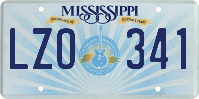 MS license plate LZO341