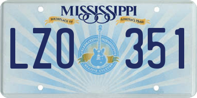 MS license plate LZO351