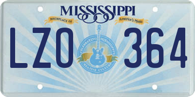 MS license plate LZO364