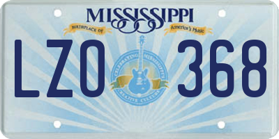 MS license plate LZO368