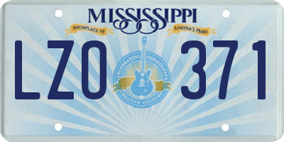 MS license plate LZO371