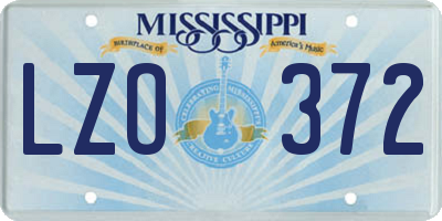 MS license plate LZO372
