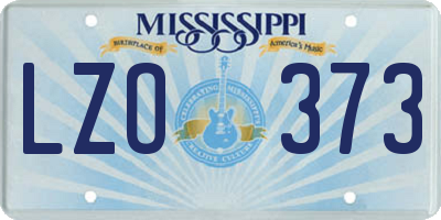 MS license plate LZO373