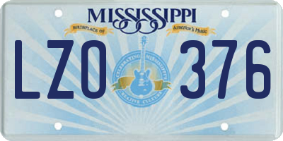 MS license plate LZO376