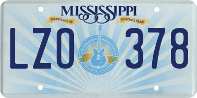 MS license plate LZO378
