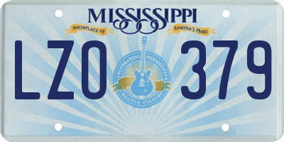 MS license plate LZO379