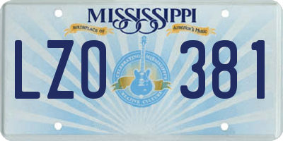 MS license plate LZO381