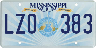 MS license plate LZO383
