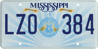 MS license plate LZO384