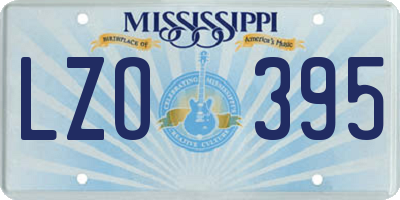 MS license plate LZO395