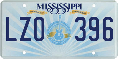 MS license plate LZO396