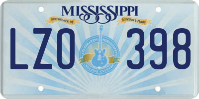 MS license plate LZO398