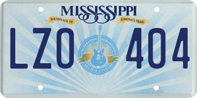 MS license plate LZO404