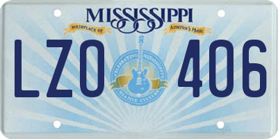 MS license plate LZO406