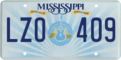 MS license plate LZO409