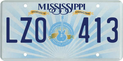 MS license plate LZO413